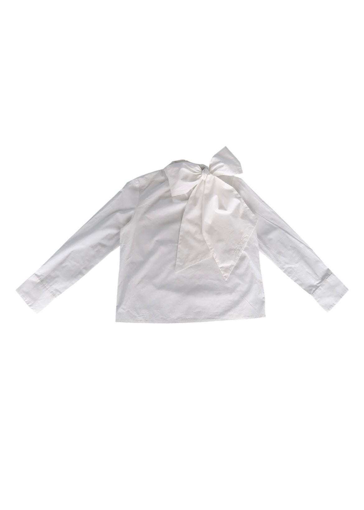 basic ribbon tie blouse