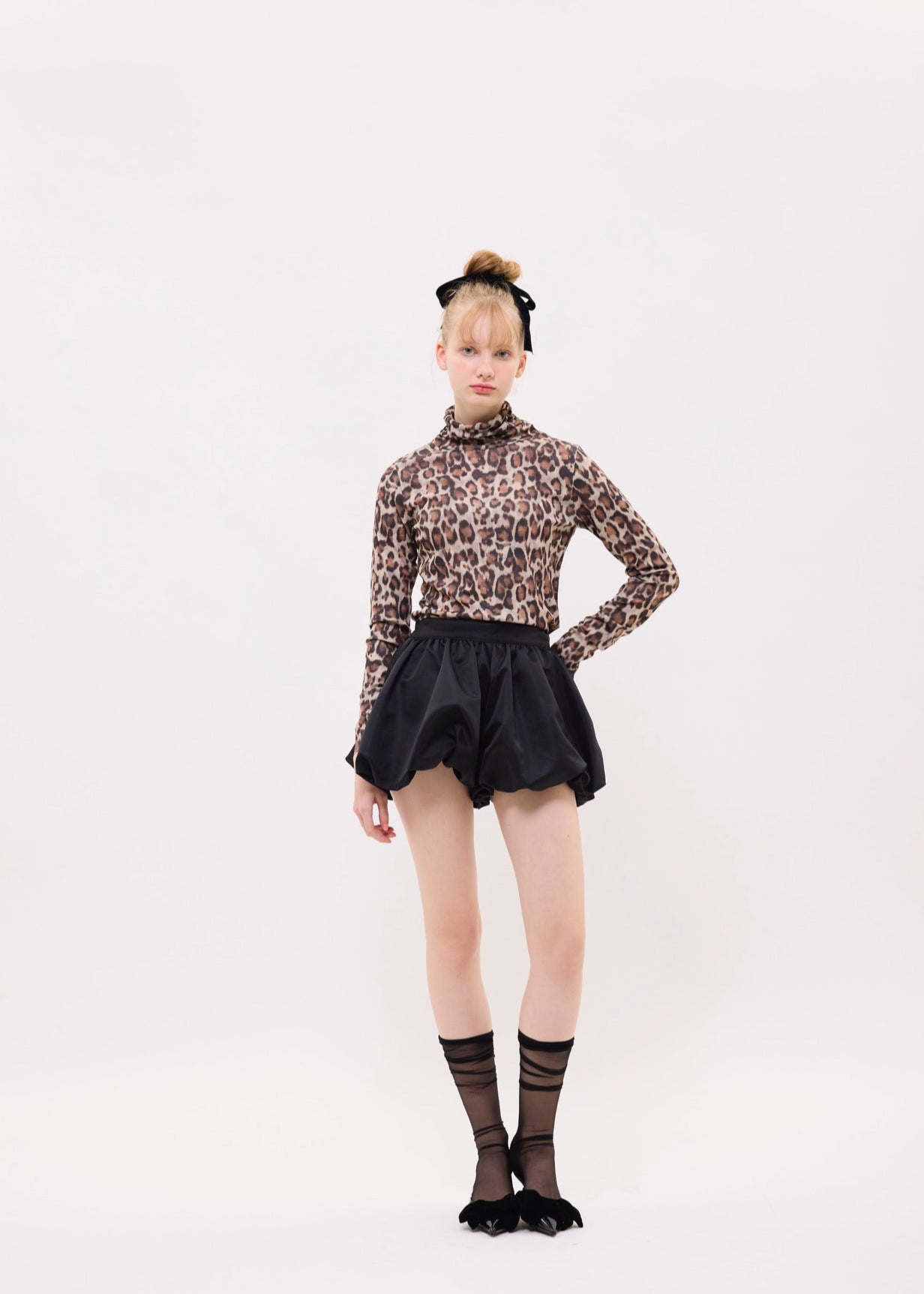 leopard turtleneck inner