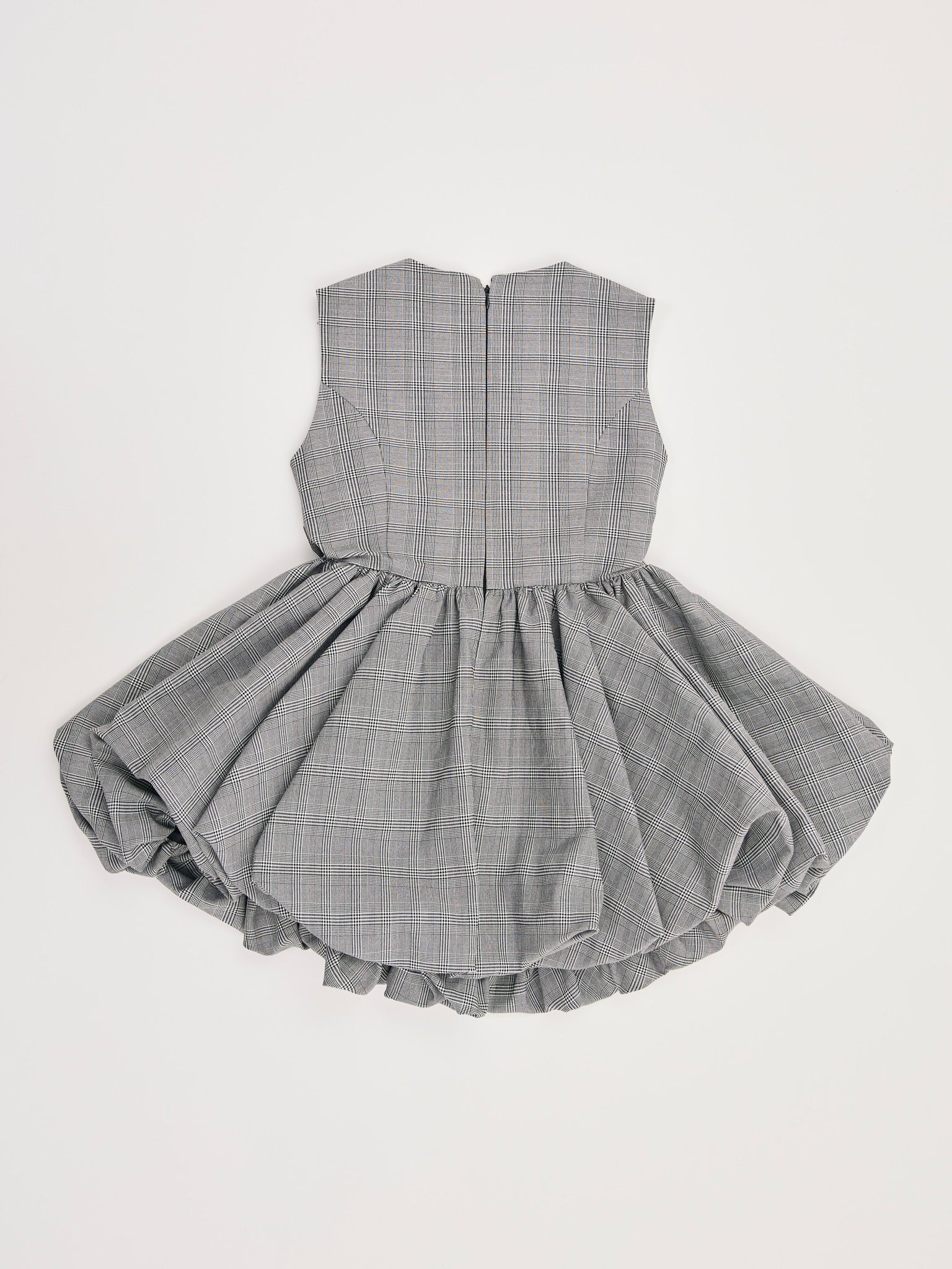 tartan check balloon one-piece