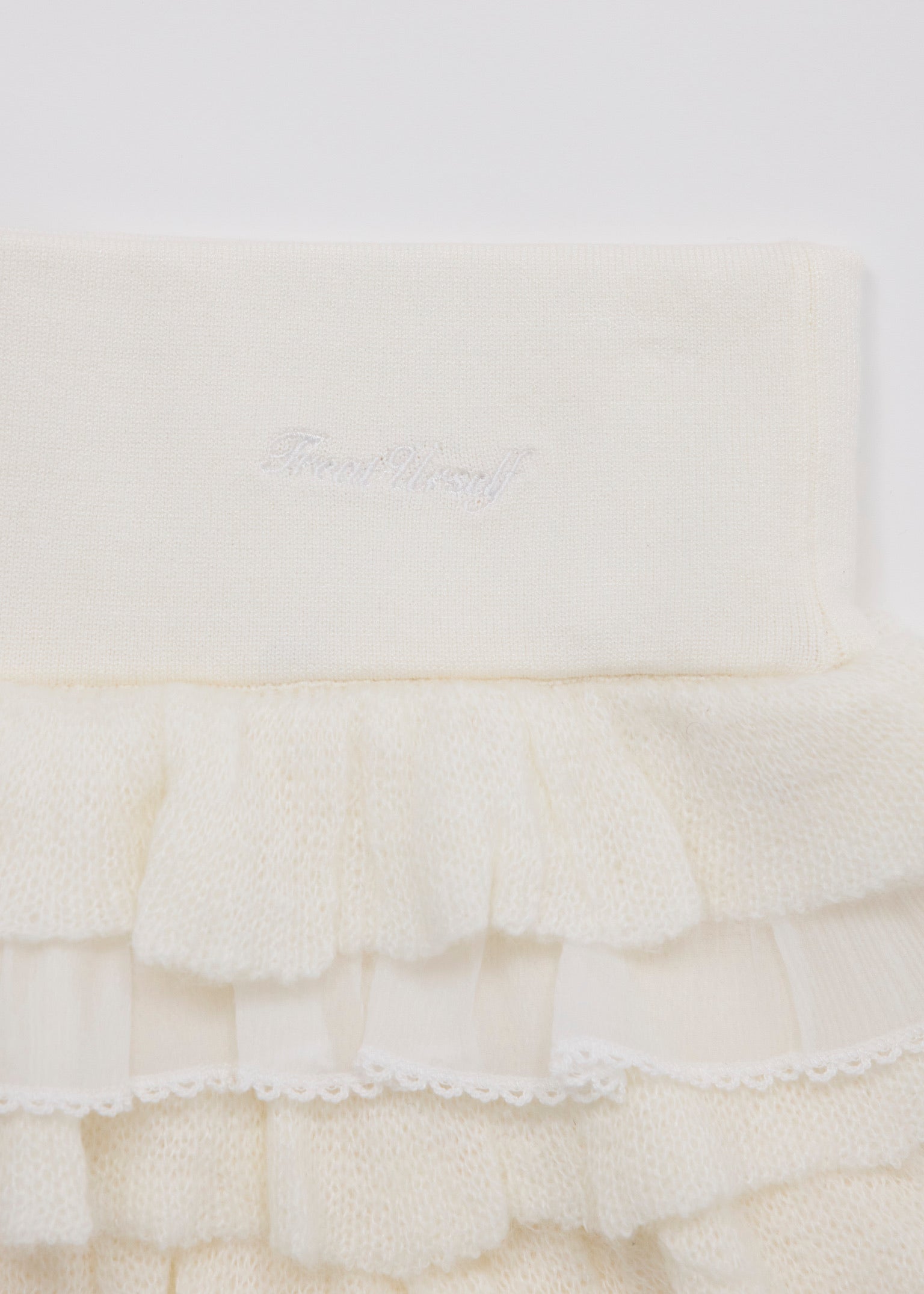 frill mini knit skirt