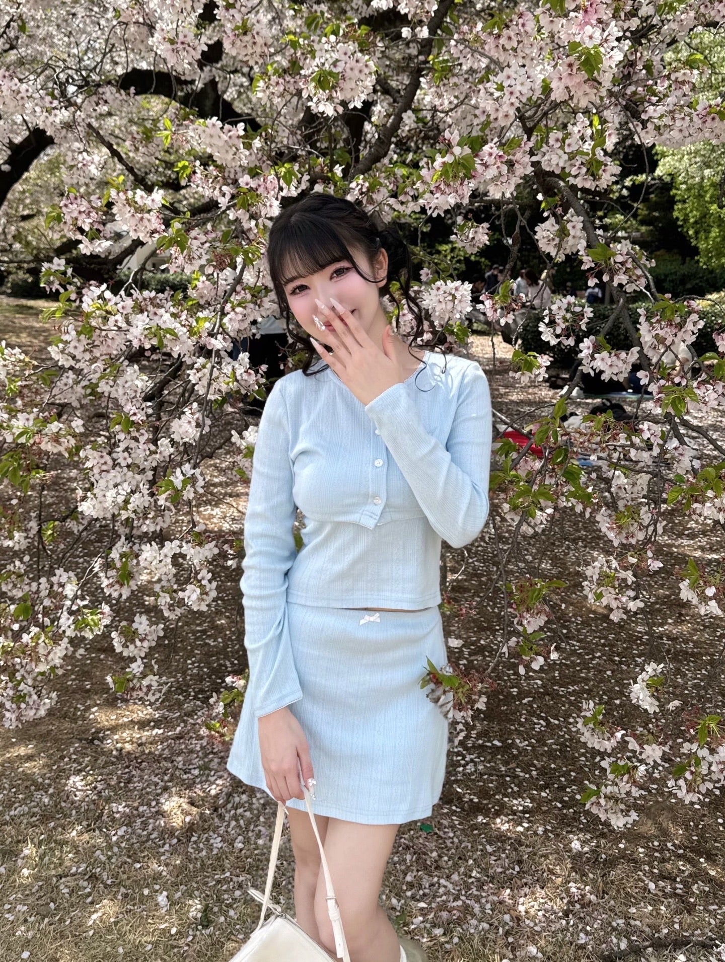 Garden cotton ribbon mini skirt