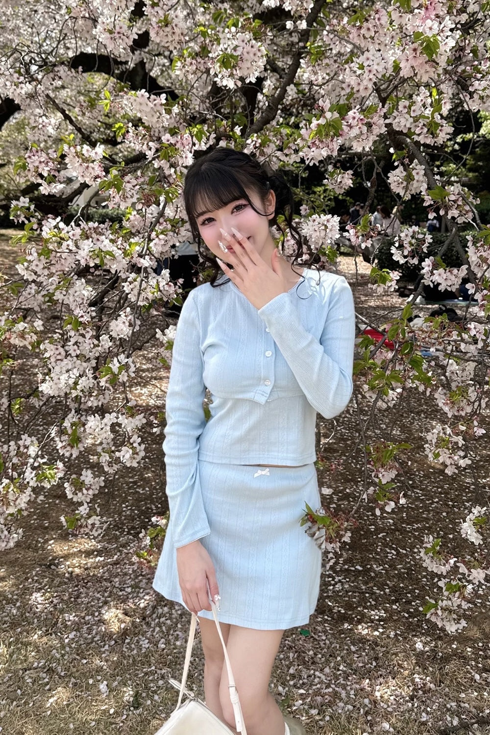 Garden cotton ribbon mini skirt