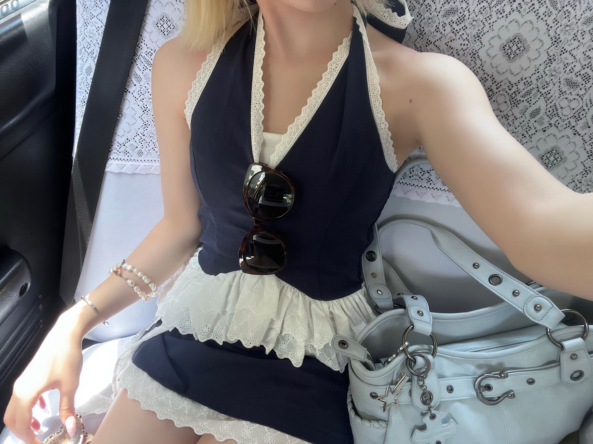 eyelet lace sailor set up