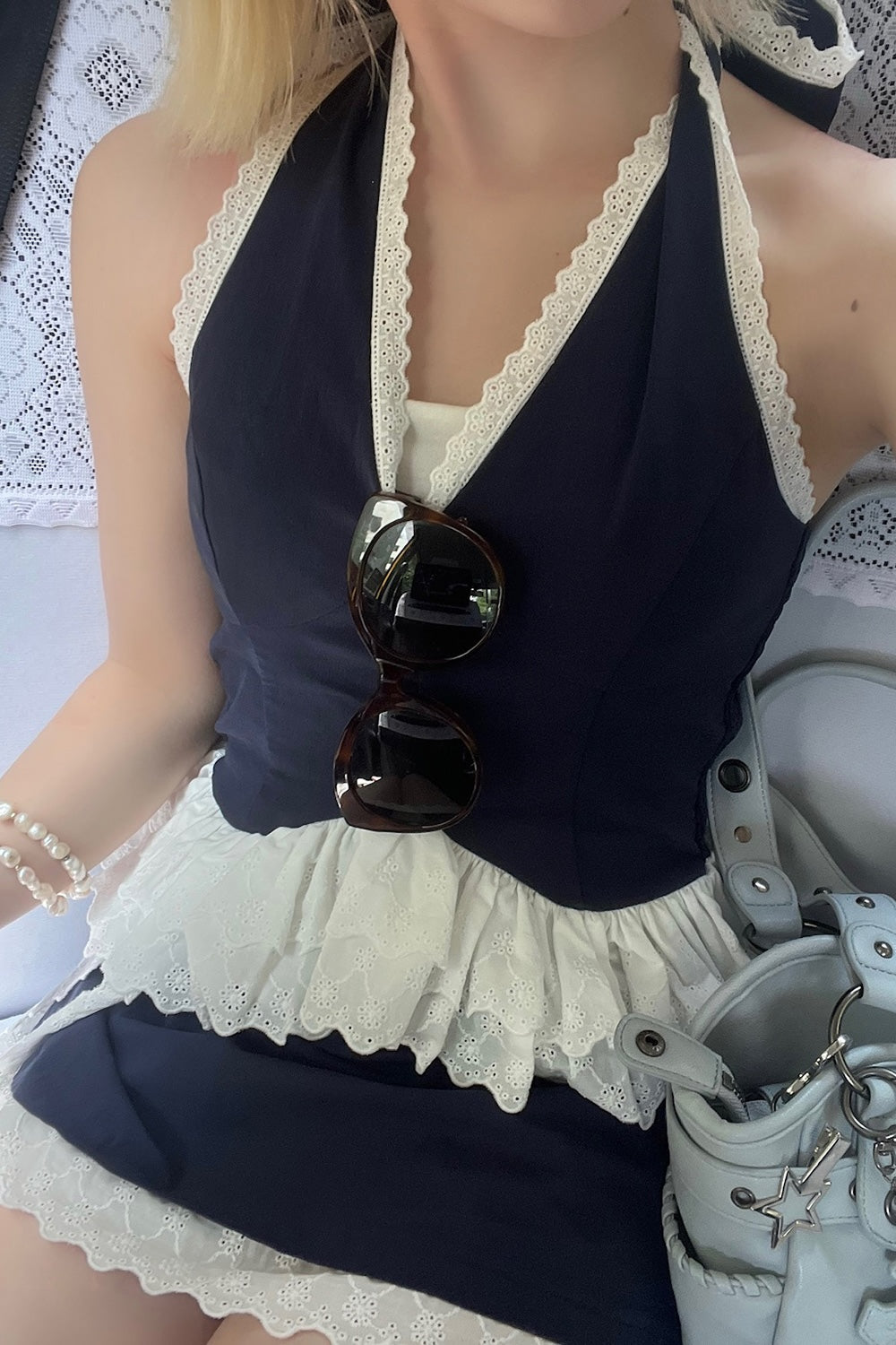 eyelet lace sailor set up