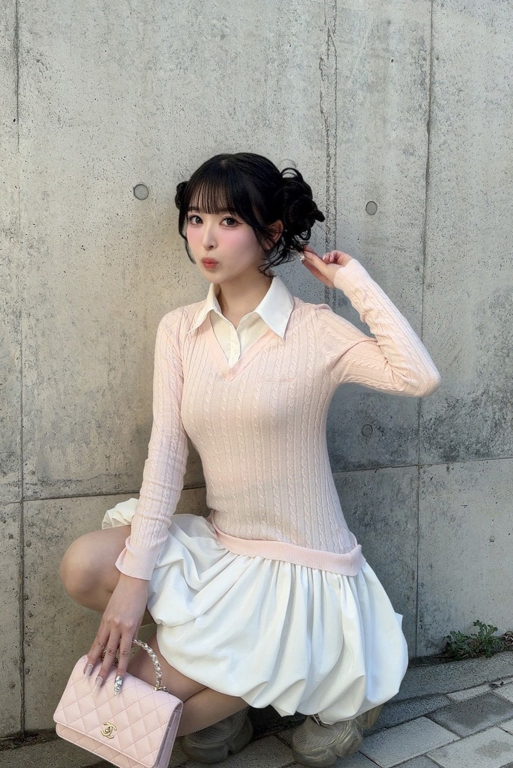 knit shirts docking ballon one-piece