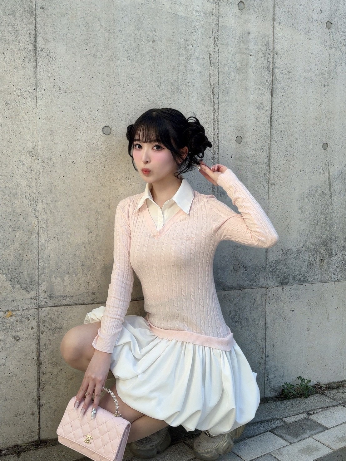 knit shirts docking ballon one-piece
