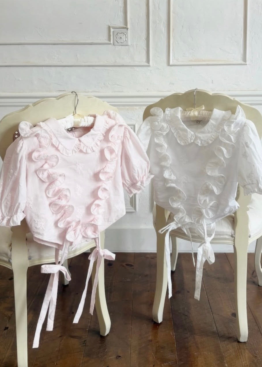 【予約販売】Peony ribbon frill blouse
