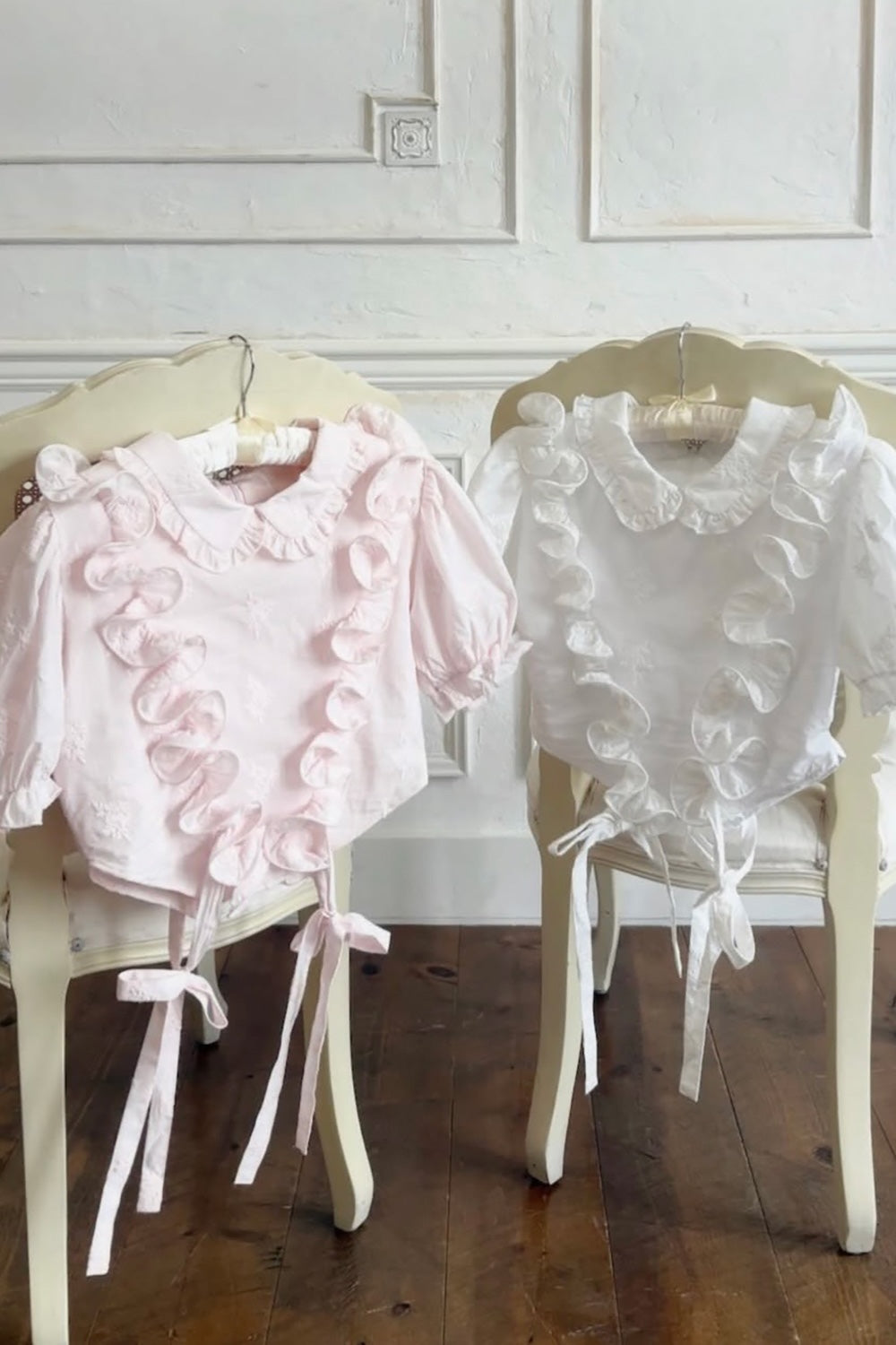 Peony ribbon frill blouse