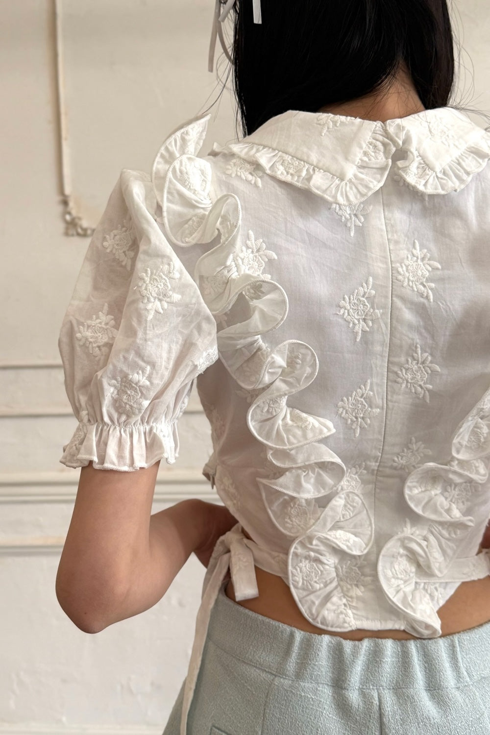 Peony ribbon frill blouse – Treat Ürself