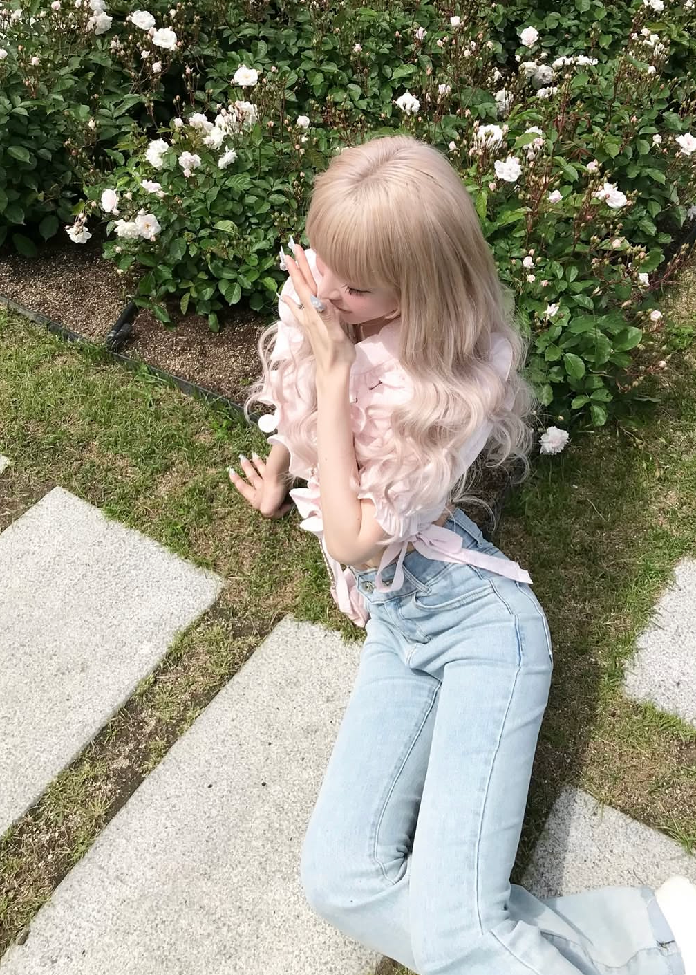 【予約販売】Peony ribbon frill blouse