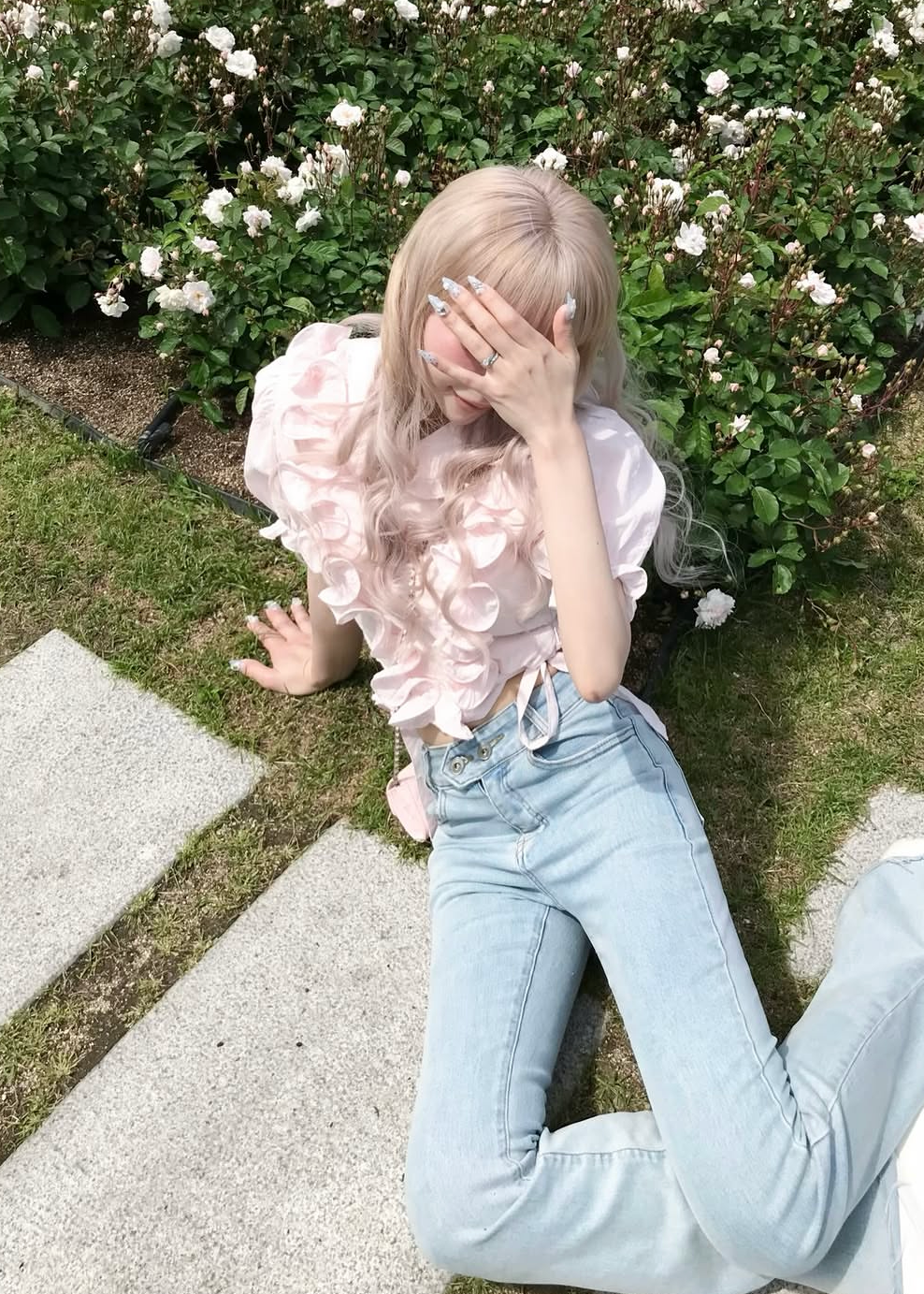 【予約販売】Peony ribbon frill blouse