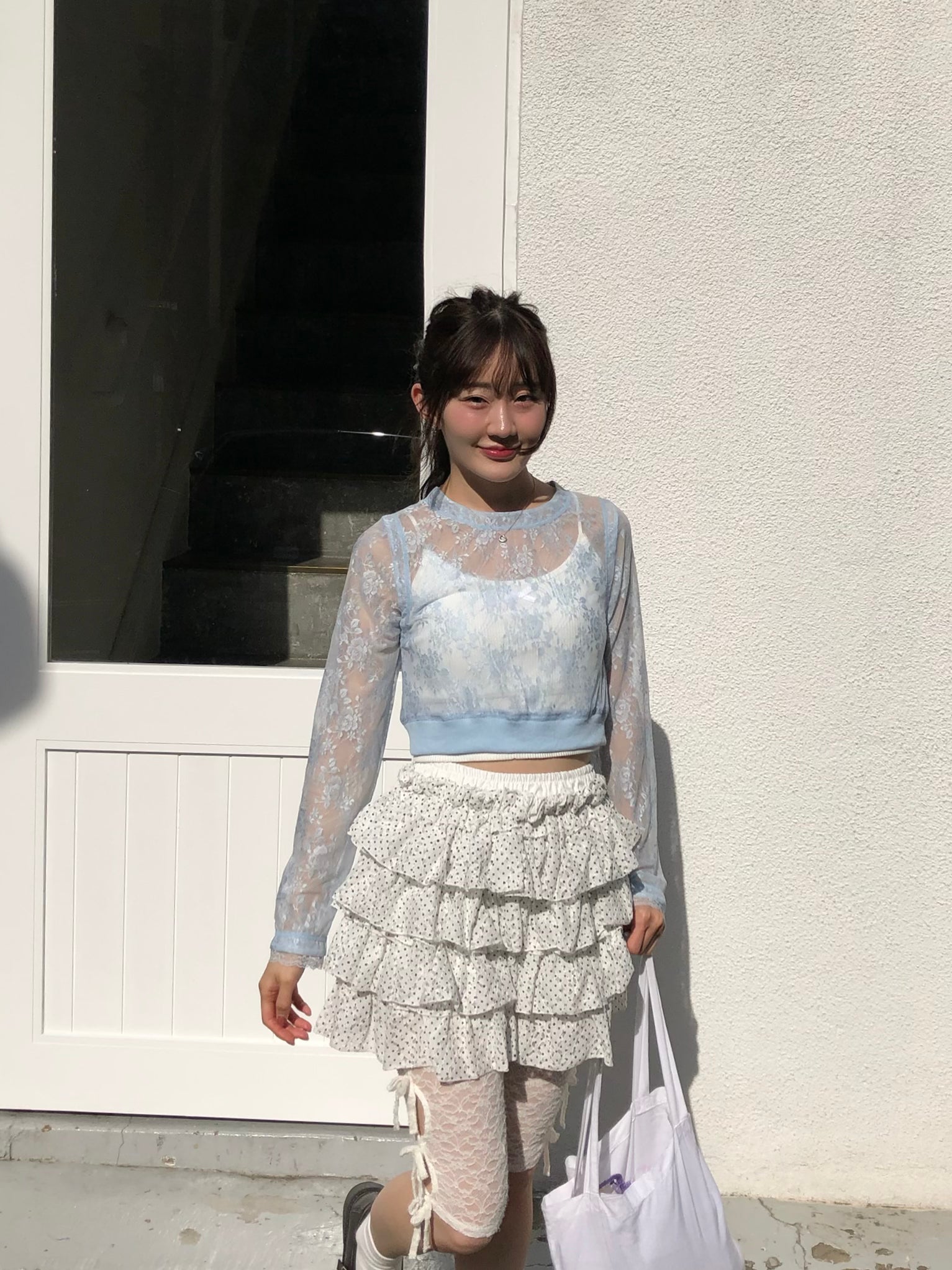 treat urself girly lace dot tutu white lace dot Treat スカート rself ｣