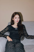 Elegant lace long T-shirts