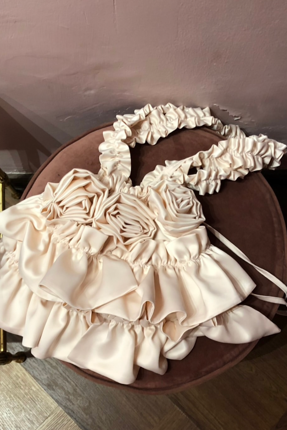 Rose cake satin bag