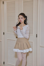 classy pleats frill mini skirt