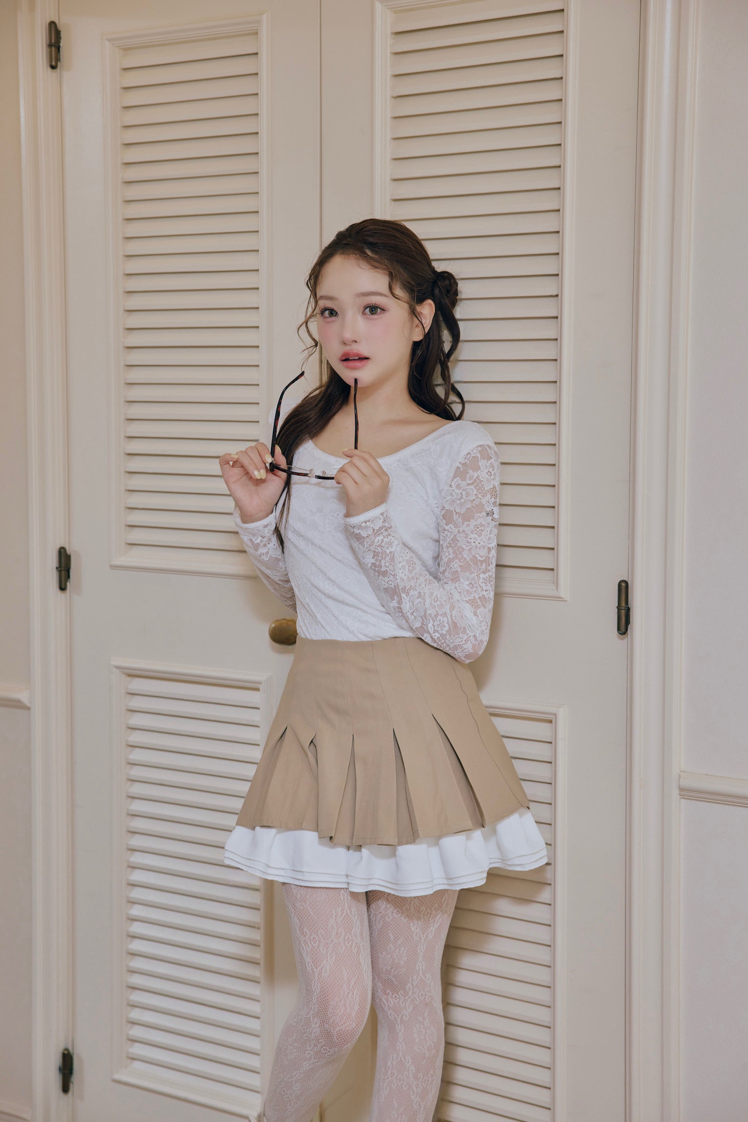 classy pleats frill mini skirt