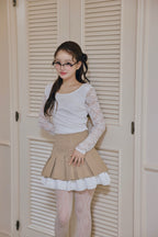 classy pleats frill mini skirt