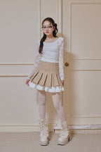 classy pleats frill mini skirt