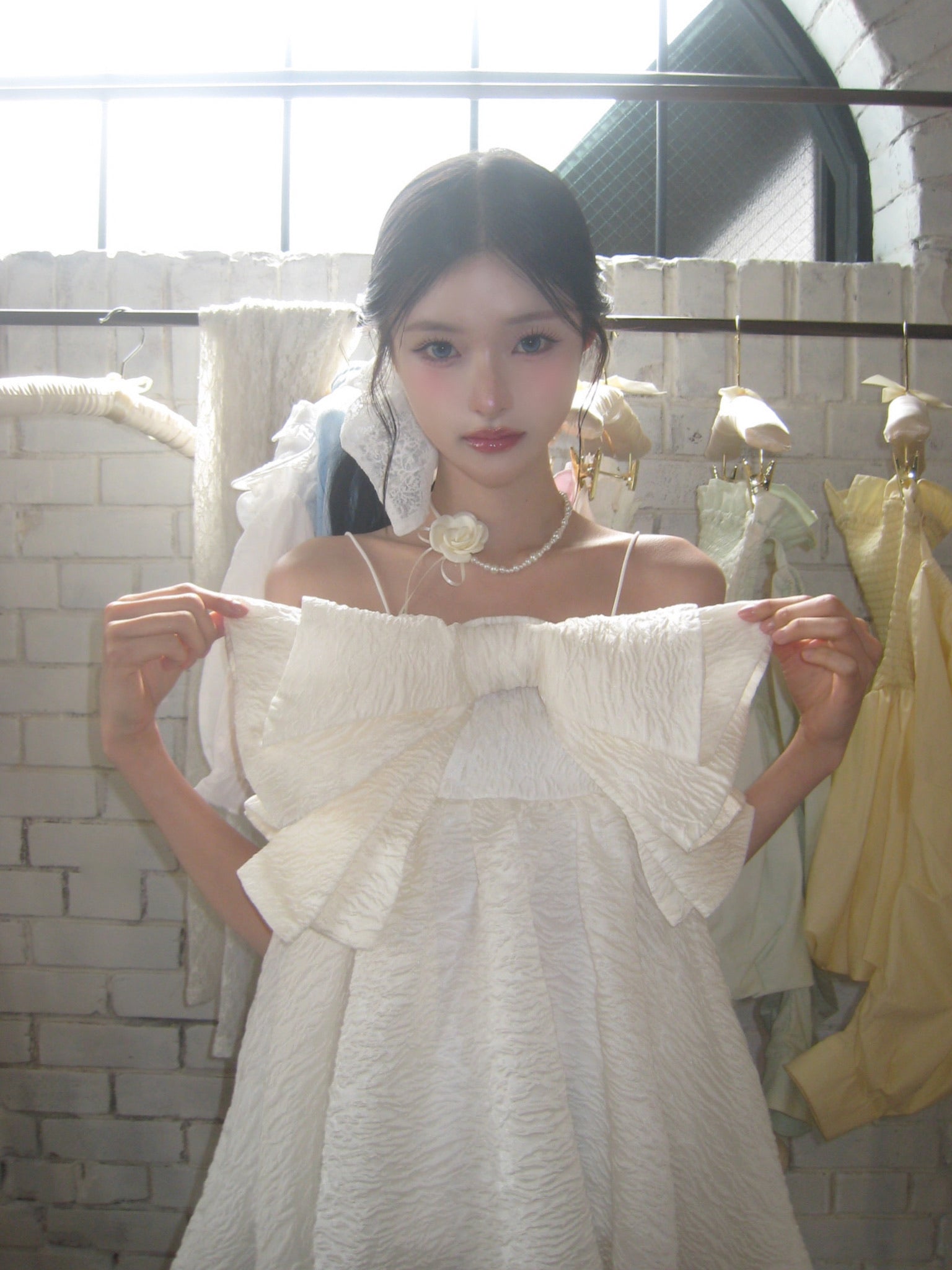 ribbon jacquard cami tops