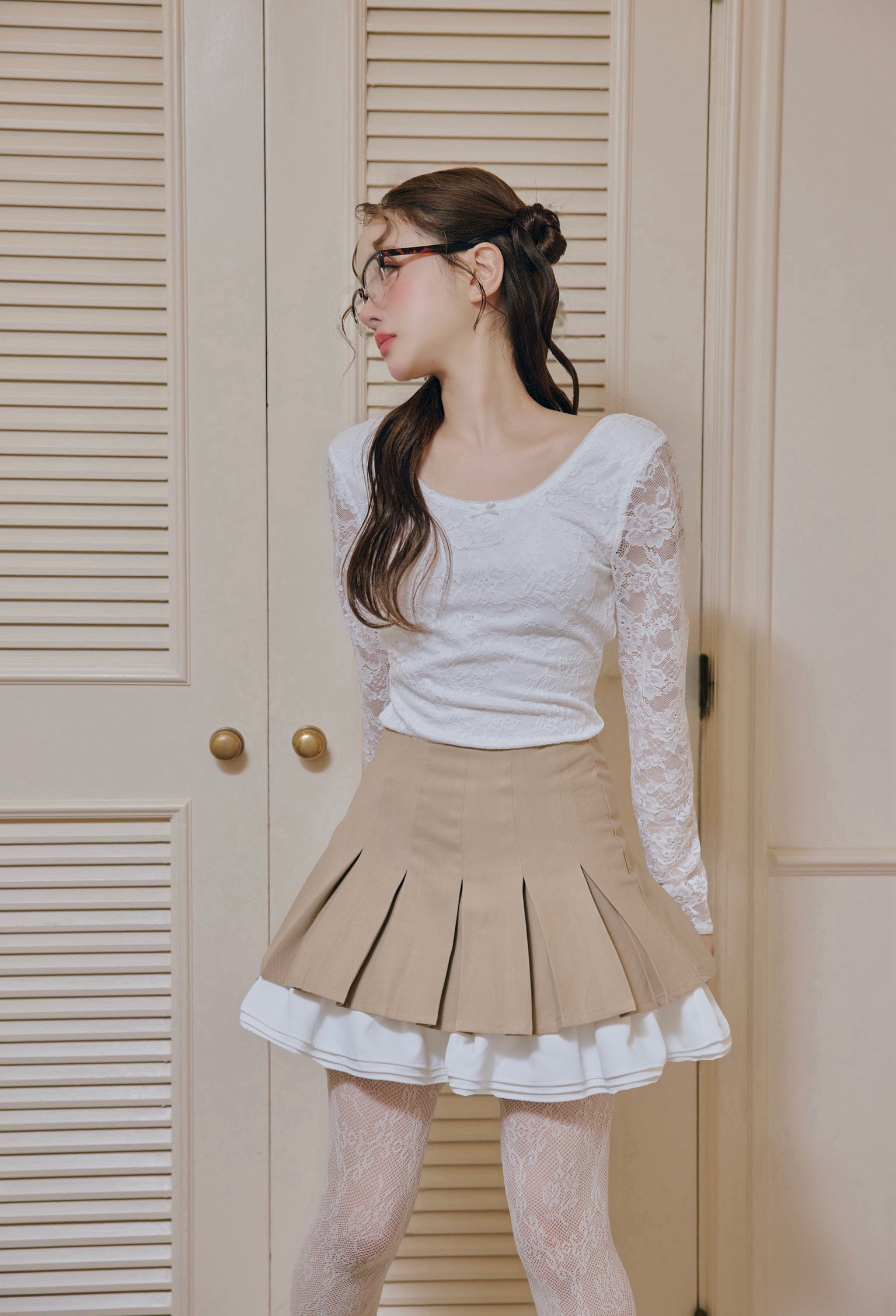 Elegant lace long T-shirts