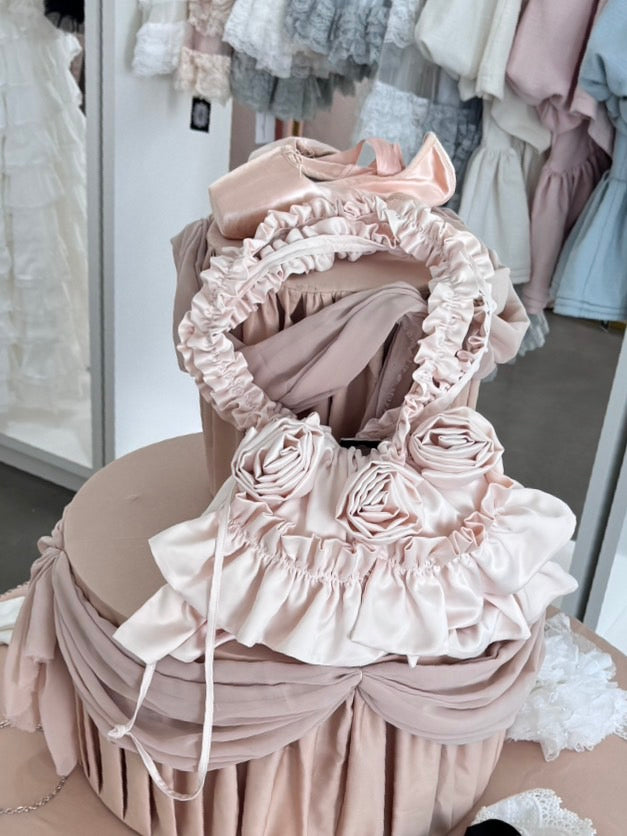 Rose cake satin bag