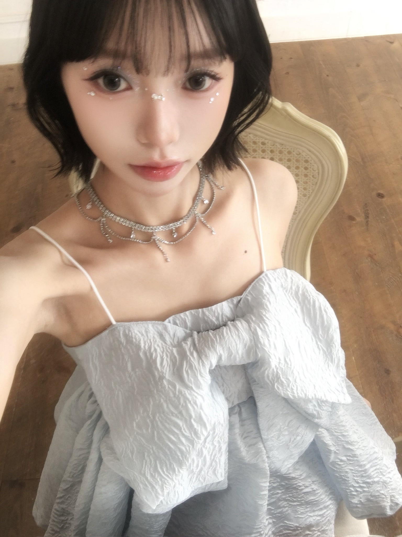 ribbon jacquard cami tops