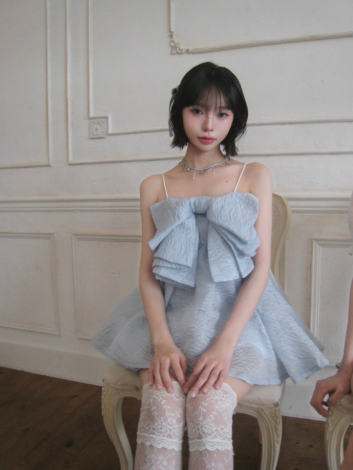 ribbon jacquard cami tops