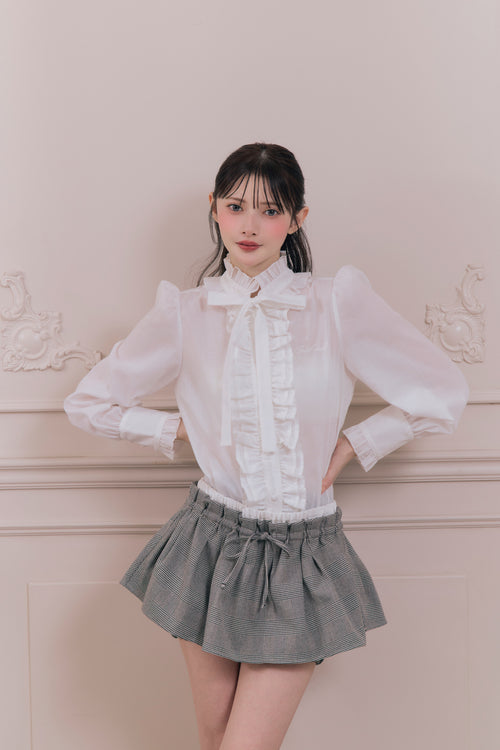 British check mini skirt