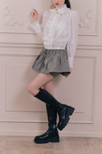 British check mini skirt