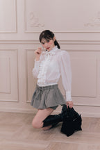 British check mini skirt