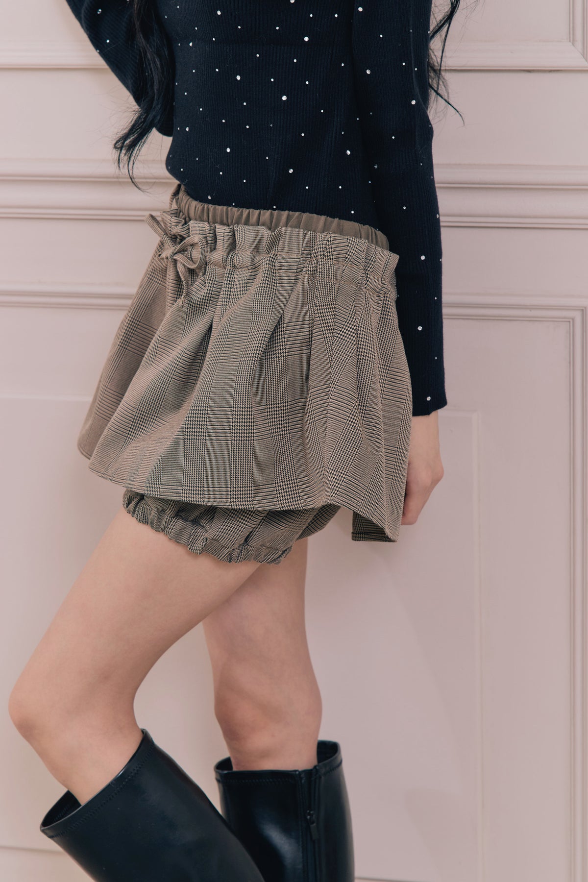 British check mini skirt