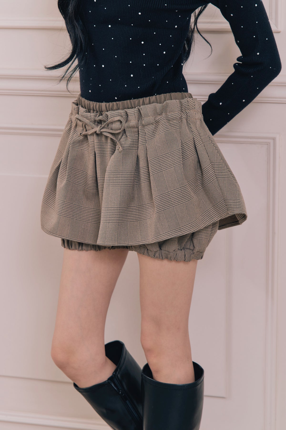 British check mini skirt