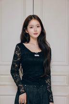 Elegant lace long T-shirts