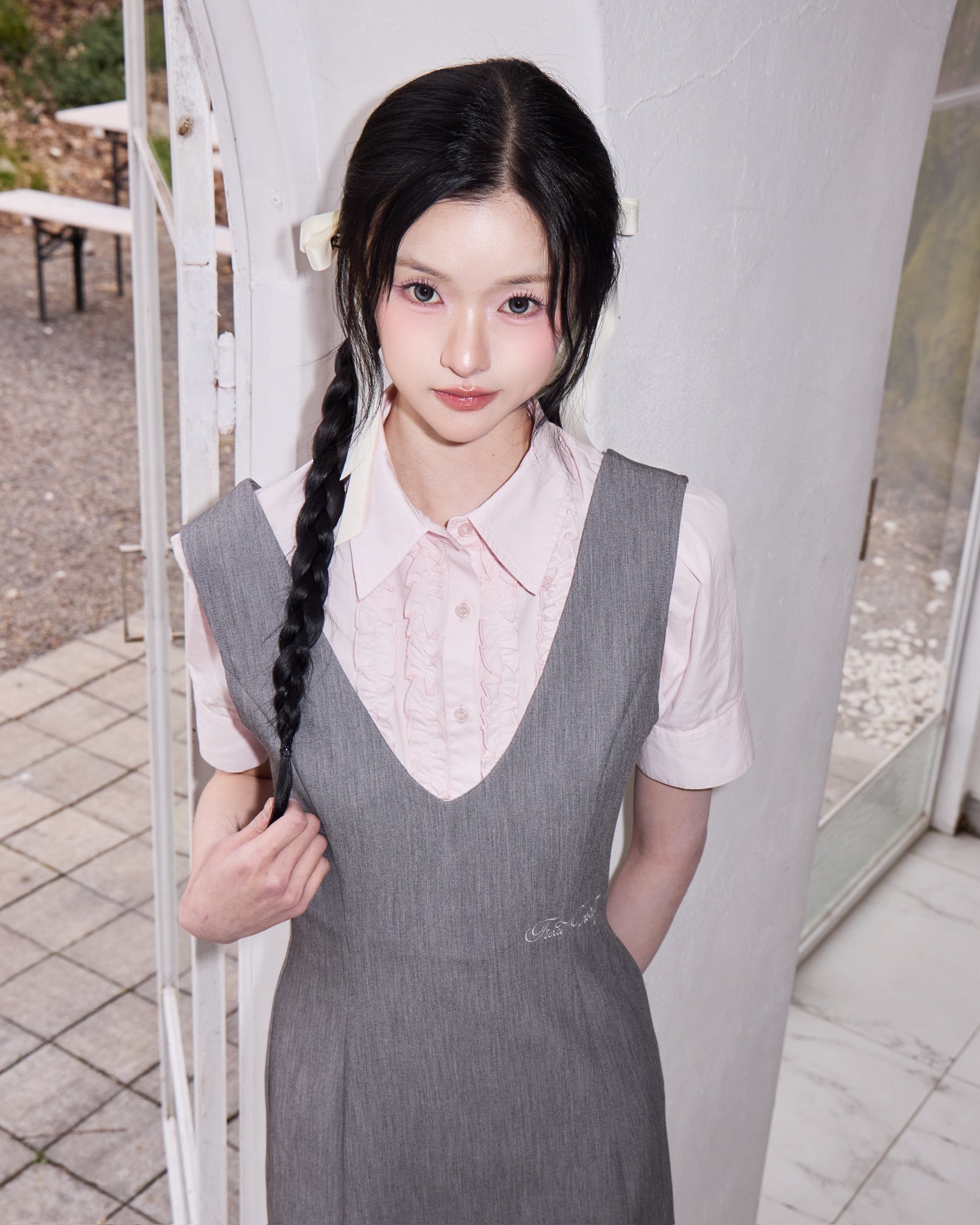 classy line jumper skirt