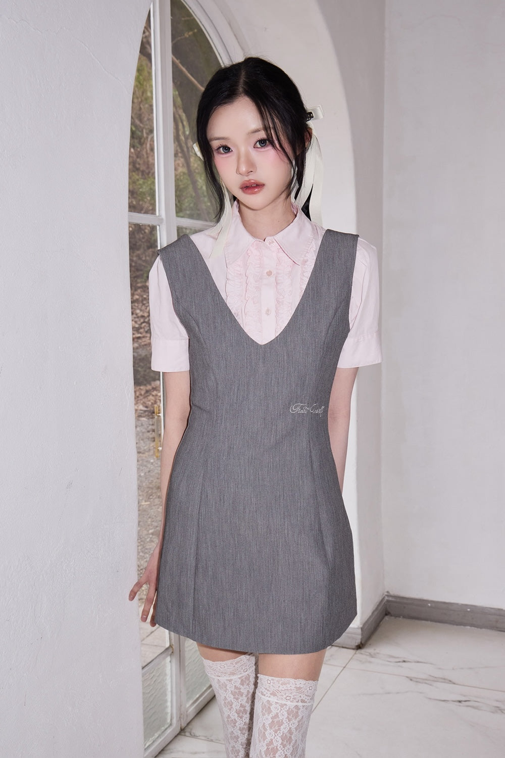 classy line jumper skirt