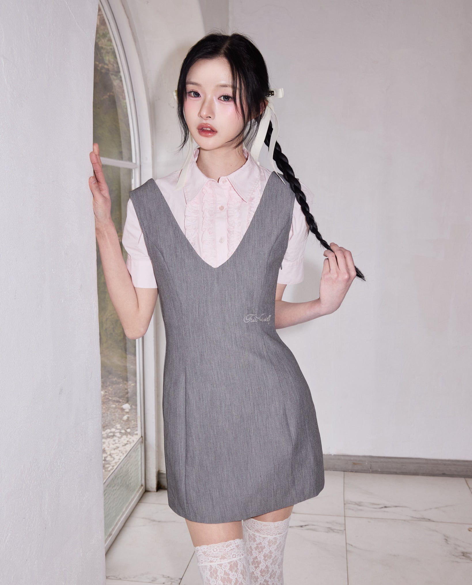 classy line jumper skirt