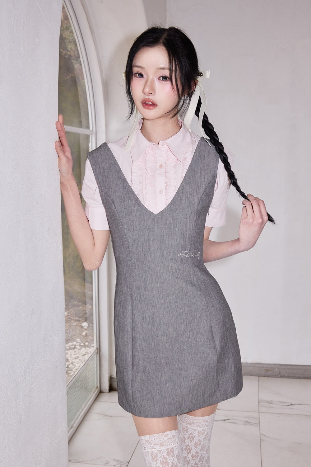 classy line jumper skirt