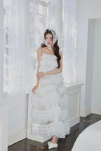 Ballerina lace tulle long skirt