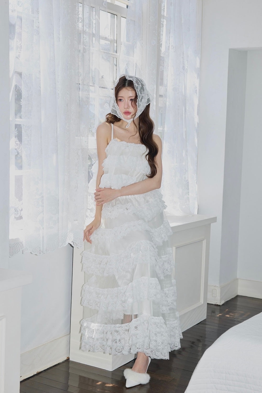 Ballerina lace tulle long skirt