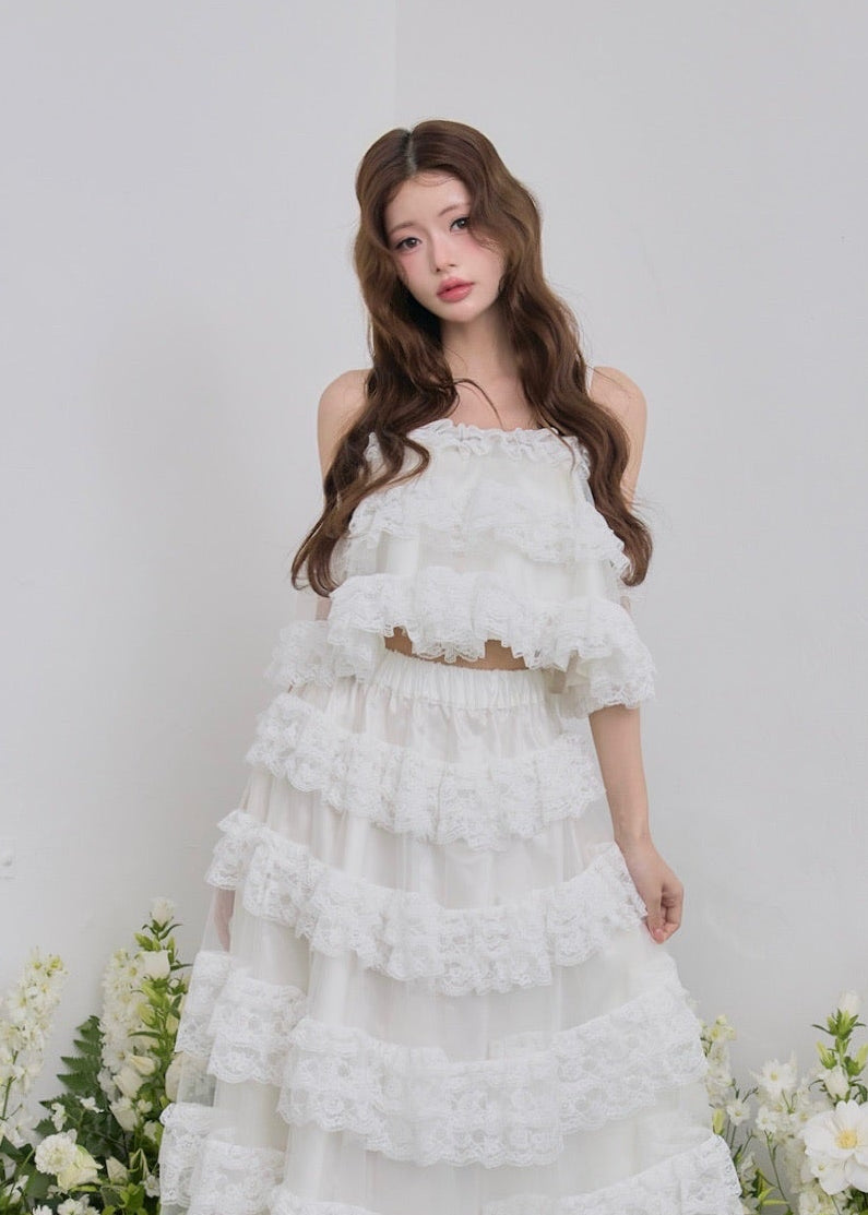 【予約販売】Ballerina lace cami tulle tops