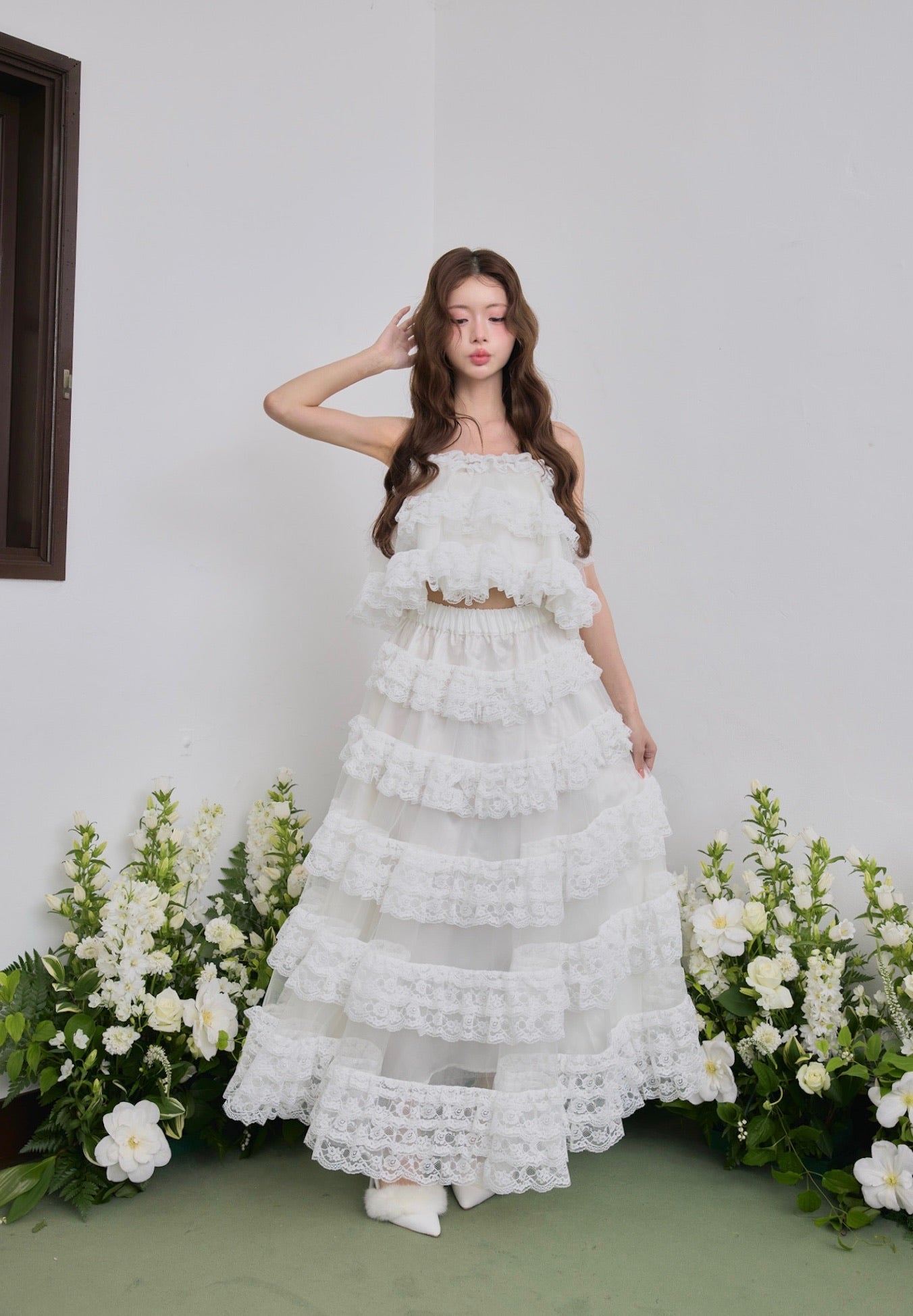 【予約販売】Ballerina lace tulle long skirt