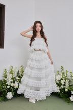 Ballerina lace tulle long skirt