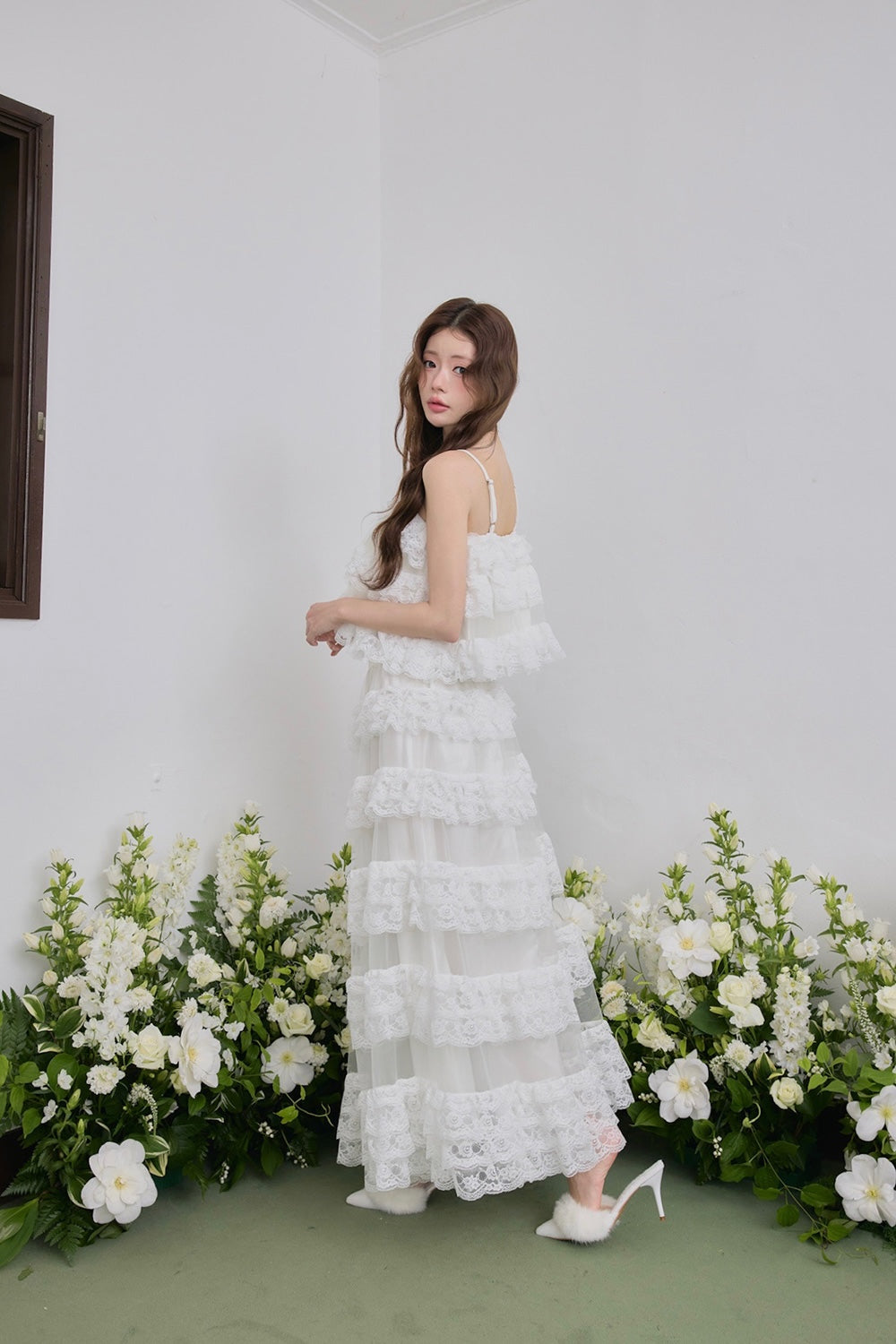 Ballerina lace tulle long skirt