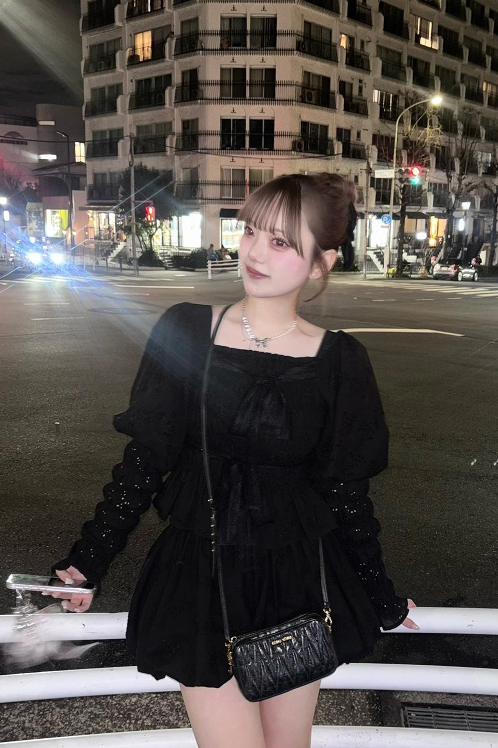 Front Ribbon Peony Puff Top