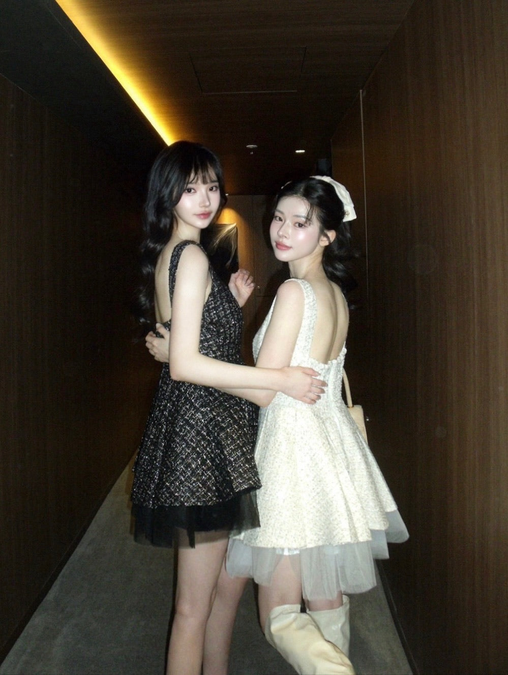 Twilight Tweed Tulle Dress(black)