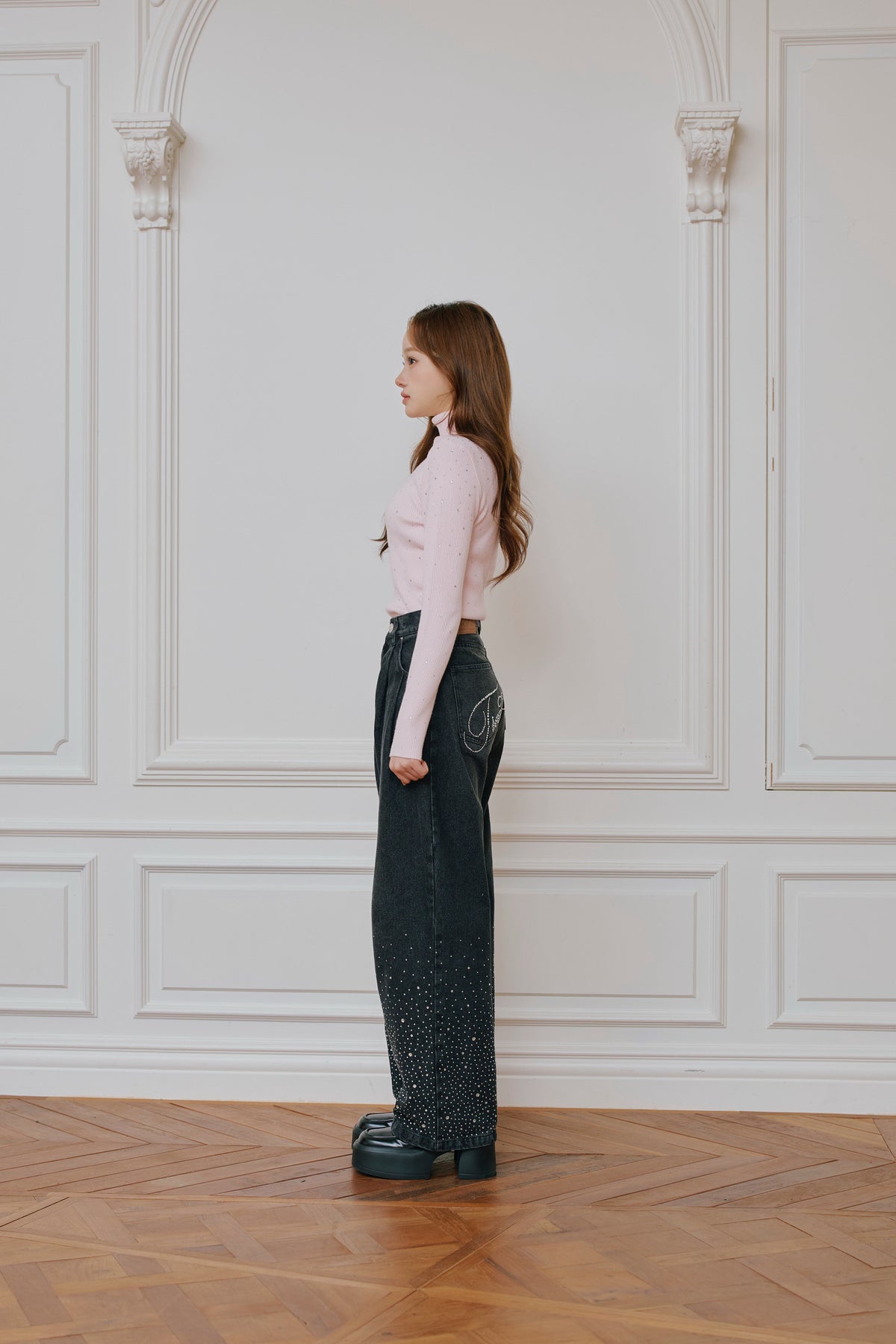 Bijou turtle neck knit tops