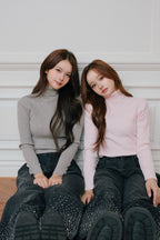 Bijou turtle neck knit tops
