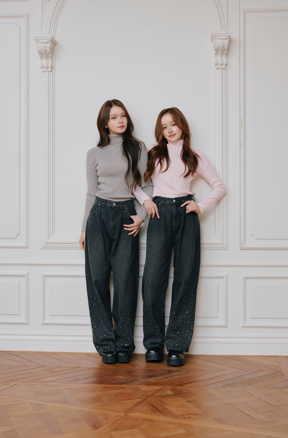 Bijou turtle neck knit tops