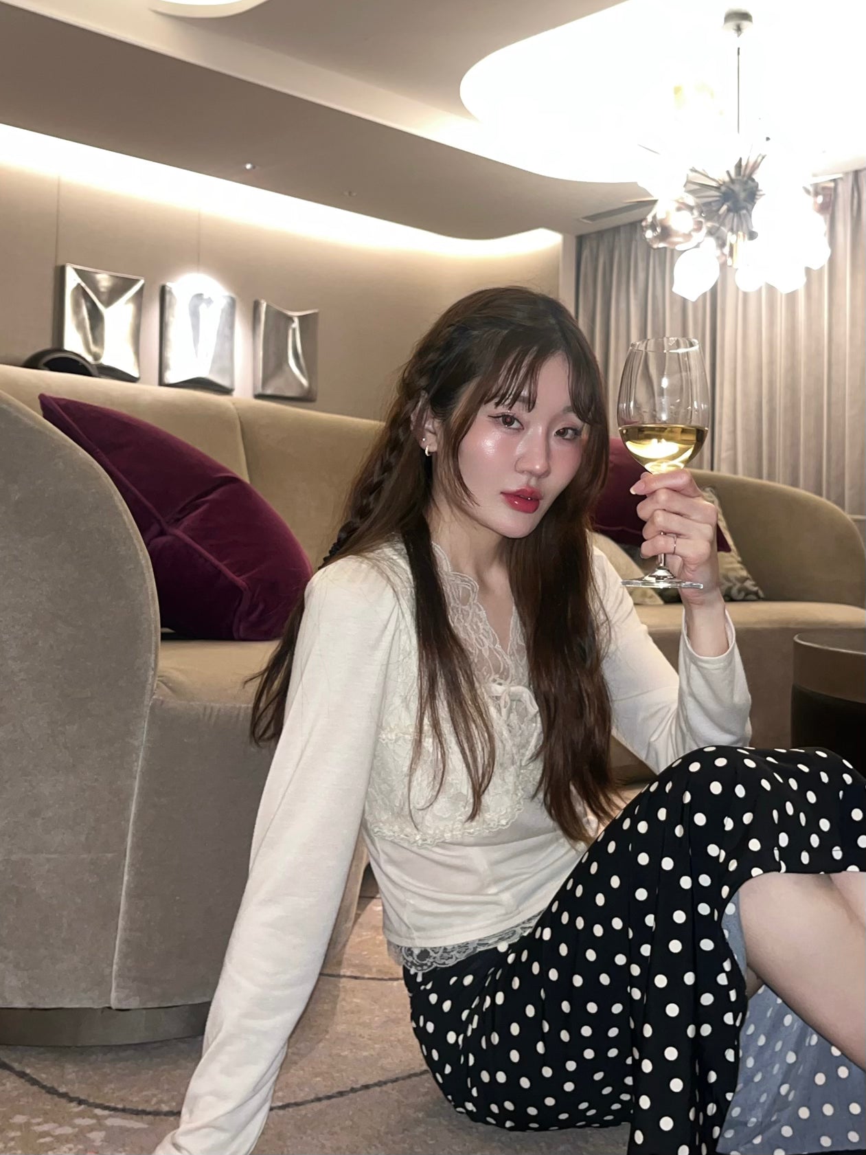 Romance Lace long sleeve tops