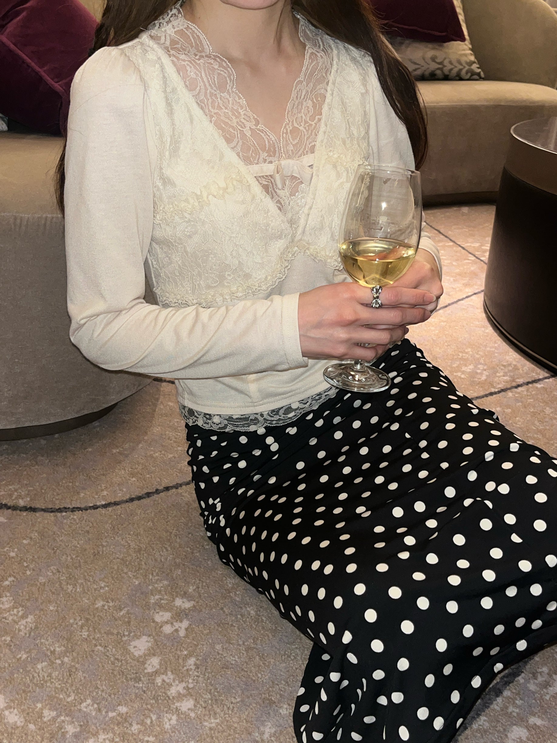 Romance Lace long sleeve tops